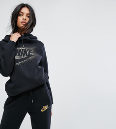 Худи с логотипом металлик и воротником-труба Nike-Мульти