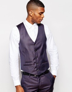 Жилет в клетку из смесовой шерсти River Island-Фиолетовый