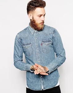 Рубашка в стиле вестерн из стираного денима Levis-Синий Levis®