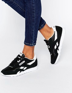 Черно-белые нейлоновые кроссовки Reebok Classic-Черный