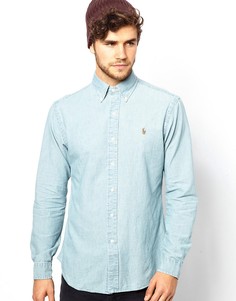 Зауженная рубашка из джинсовой ткани шамбре Polo Ralph Lauren-Синий