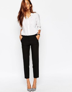 Укороченные креповые брюки-сигареты ASOS-Черный