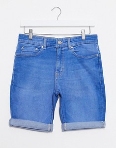 Джинсовые шорты скинни с отворотами New Look-Синий