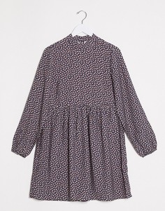 Свободное платье с высоким воротом и цветочным принтом Vila-Мульти