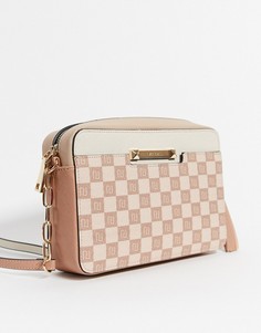 Бежевая сумка с монограммой River Island-Бежевый