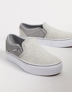 Серо-белые кеды на платформе Vans Asher-Мульти