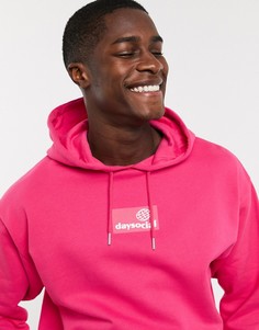 Oversized-худи розового цвета с принтом ASOS DESIGN-Розовый