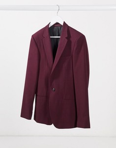 Бордовый зауженный пиджак River Island-Красный