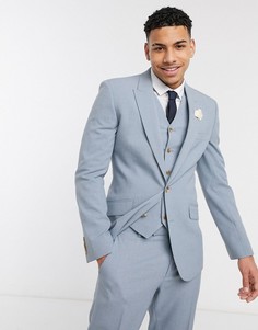 Голубой узкий пиджак ASOS DESIGN wedding-Синий