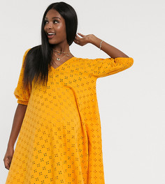 Оранжевое свободное платье мини с V-образным вырезом ASOS DESIGN Maternity-Оранжевый