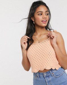 Топ кроше на бретелях ASOS DESIGN-Розовый