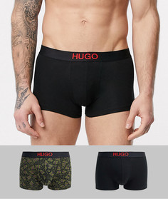 Набор из 2 черных боксеров-брифов с принтом HUGO bodywear-Черный