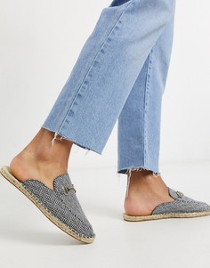 Черно-белые слипоны-эспадрильи ASOS DESIGN-Черный