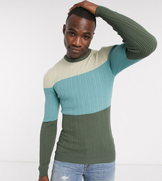 Джемпер в рубчик с полосками ASOS DESIGN Tall-Мульти