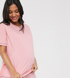 Трикотажная пижамная футболка от комплекта ASOS DESIGN Maternity-Розовый
