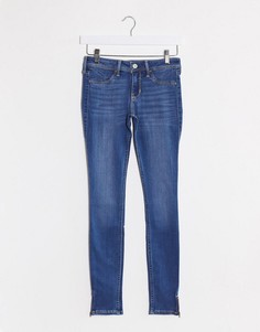 Синие джинсы скинни с классической талией Hollister-Синий