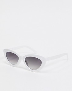 Белые солнцезащитные очки "кошачий глаз" Glamorous-Белый