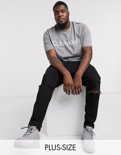 Серая футболка с логотипом Calvin Klein Big and Tall-Серый