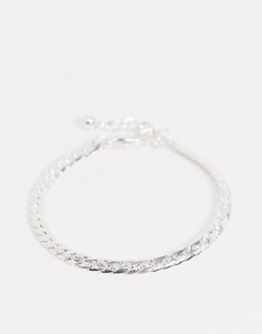 Серебристый браслет-цепочка с фактурным дизайном ASOS DESIGN-Серебряный