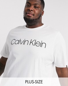 Белая футболка с логотипом Calvin Klein Big and Tall-Белый