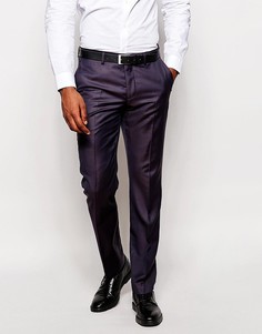 Брюки слим из смесовой шерсти River Island-Фиолетовый