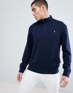 Темно-синий свитшот с молнией Polo Ralph Lauren