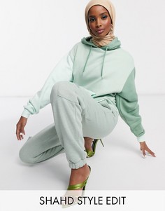 Меланжевые джоггеры с карманами по бокам на молнии ASOS DESIGN-Белый