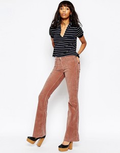 Расклешенные бархатные джинсы MiH Jeans Marrakesh-Красный