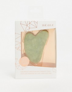 Нефритовый массажер для лица Zoe Ayla gua sha-Зеленый