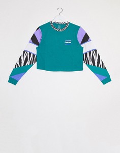 Лонгслив бойфренда с зебровыми вставками Vans-Мульти