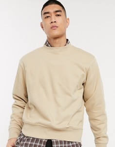 Бежевый oversized-свитшот Weekday