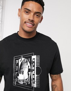Свободная футболка с принтом Микки-Мауса ASOS DESIGN Disney-Черный