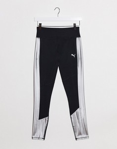 Серебристо-черные леггинсы 7/8 Puma After Glow-Черный