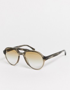 Солнцезащитные очки с двойной планкой Emporio Armani 0EA4128-Коричневый