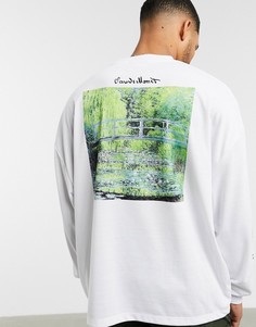 Лонгслив в стиле oversized с принтом ASOS DESIGN-Белый