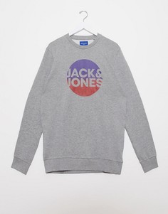 Свитшот с логотипом и эффектом градиента Jack & Jones-Серый