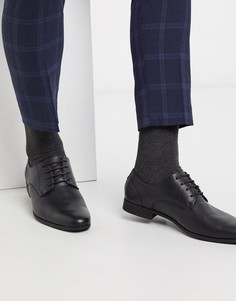 Черные кожаные дерби Burton Menswear-Черный
