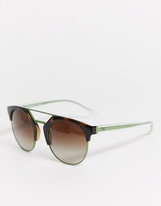 Круглые солнцезащитные очки Emporio Armani 0EA4092-Коричневый