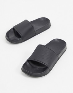 Черные шлепанцы ASOS DESIGN-Черный