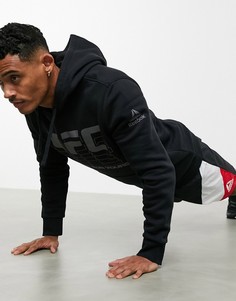 Черный худи с логотипом и принтом "UFC" Reebok Training
