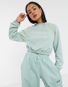 Зеленый короткий свитшот adidas Originals RYV