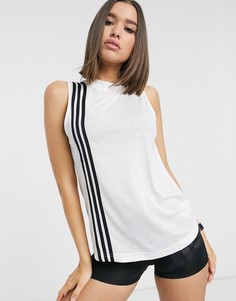 Белая майка с 3 полосками adidas Training-Белый