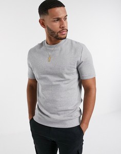 Серая плотная футболка с короткими рукавами из органического хлопка ASOS DESIGN-Серый