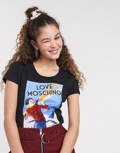 Футболка с принтом логотипа Love Moschino-Черный