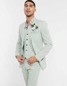 Светло-зеленый приталенный пиджак ASOS DESIGN wedding