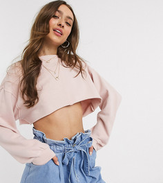 Короткий свитшот персикового цвета ASOS DESIGN Petite-Розовый