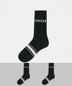 2 пары черных носков с логотипом Nike Jordan Legacy-Черный