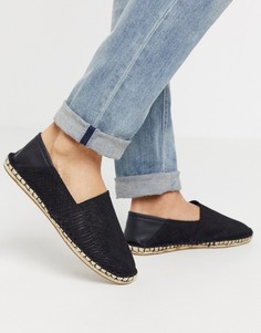 Черные эспадрильи с эффектом крокодиловой кожи ASOS DESIGN-Черный