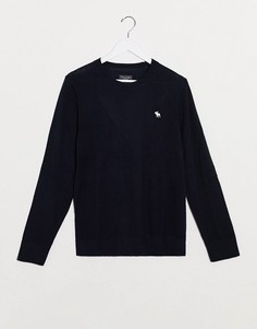 Джемпер с круглым вырезом Abercrombie & Fitch-Темно-синий
