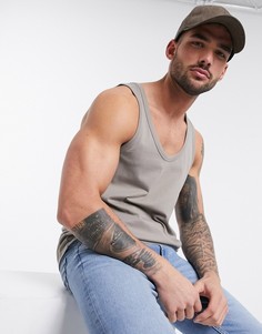 Бежевая майка из органического хлопка ASOS DESIGN-Бежевый